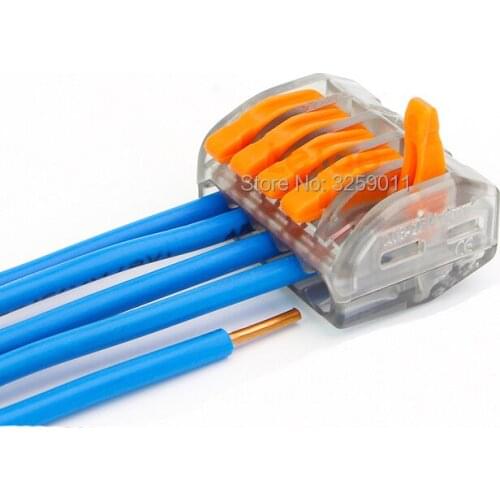 20PCS PCT-215 222-415 Transprent Universal Compact Wire Wiring Connector 5 Pin Electrical crimp connectors transparent