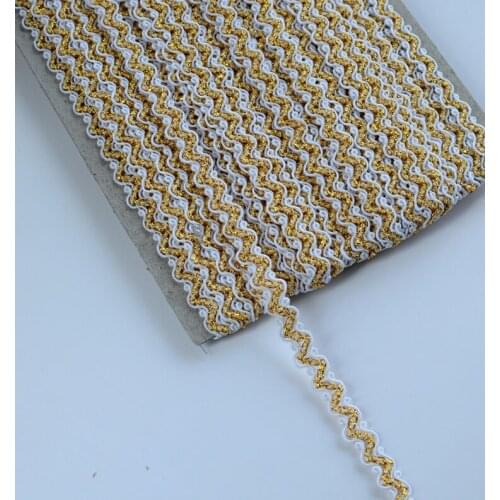 5 Meters/lot Delicate Gold Thread Lace Trim Ribbon Curve Exquisite Lace Fabric Sewing Craft DIY Clothes Accessories Decoration