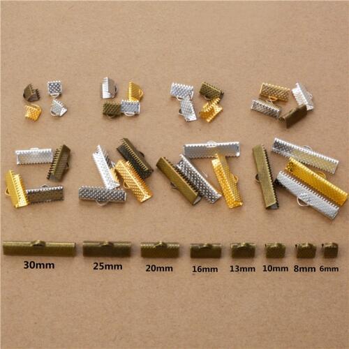 50pcs Crimp beads cove clasps Cord End Caps String ribbon leather clip Foldover Necklace Bracelet Connectors for jewelry making