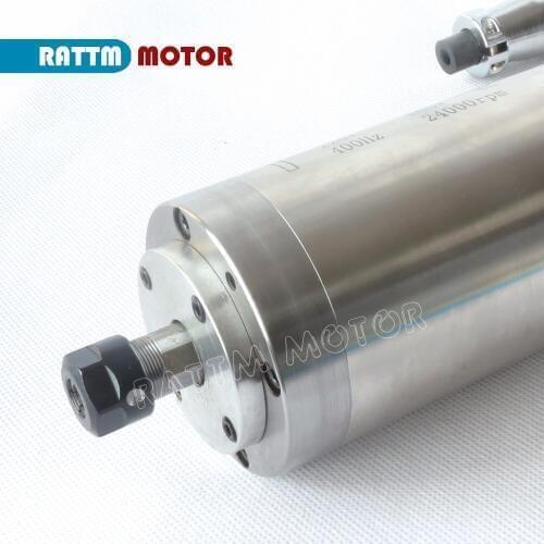0.8KW 800W water cooled spindle motor ER11 220V 24000rpm 2pcs bearing 400Hz 65mm for CNC Router Engraving Milling grind