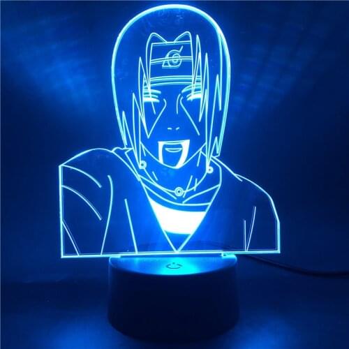 Anime Naruto Figures Uchiha Itachi LED Night Light for Children Colorul Naruto 3D Light Nightligh for Kids Bedroom Decor Gifts