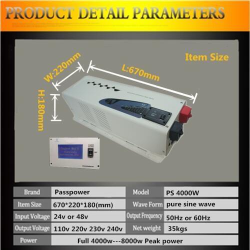 CE,ROHS,ISO9001 approved, Pure sine wave low frequency off grid home using pump inverter 4000w