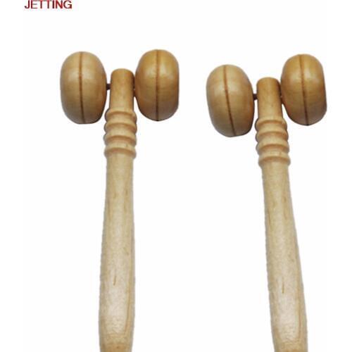 JETTING 10.5CM Wooden Eye Face Roller Health Care Massager Primary Wood Color Relaxing Neck Chin Slimming Face-lift Massage Tool