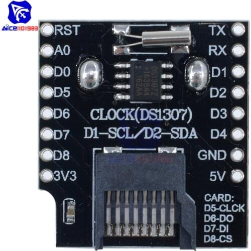 Diymore WeMos D1 Mini WiFi Board Micro SD Card Slot Data Logger Shield RTC DS1307 Real Time Clock Module for Arduino Raspberry