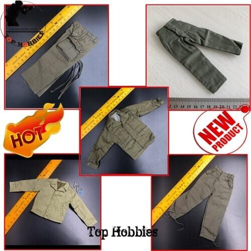 1/6 Scale Action Figure Uniform US Army WWII German Military Soldier General combat Pants trousers Military Uniform WWII Coat