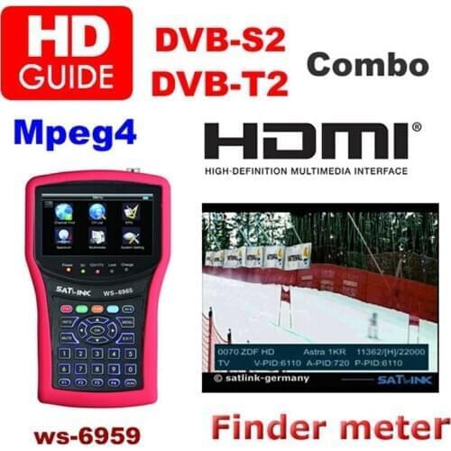 DVB-S2 & DVB-T2 DVB-T dvbt Combo Meter SIGNAL WS 6959 satellite meter sat finder sat finder