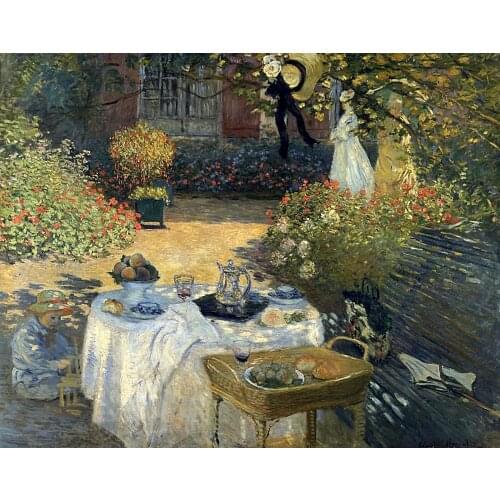 Oil Painting Reproduction,Free DHL Shipping,100% handmade on linen canvas ,the luncheon by monet