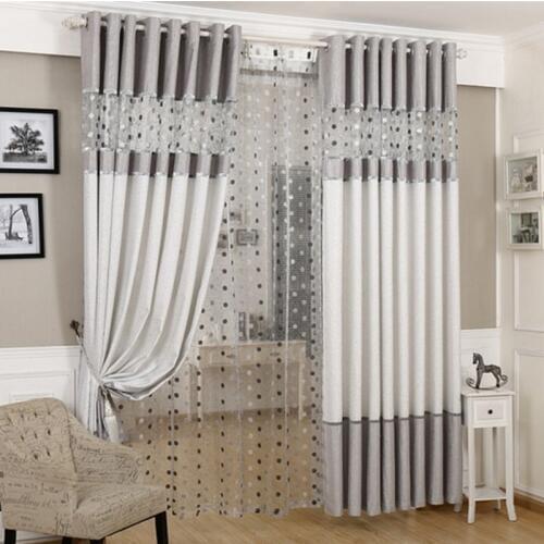 Chinese Curtains Luxury Stitching Embroidery Yarns Blackout Curtains Bedroom Finished Curtain Fabric Living Room Window Curtain