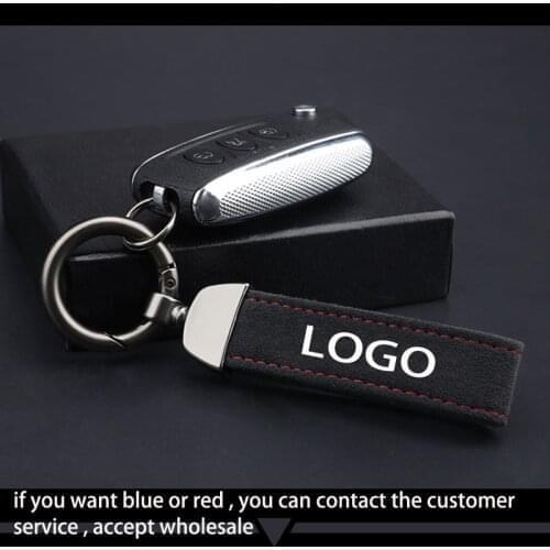 Hot Fashoinal Upscale Metal Leather Car Custom Keychain Suede Leather Keychain Metal Engraved Logo for Various brand car logos