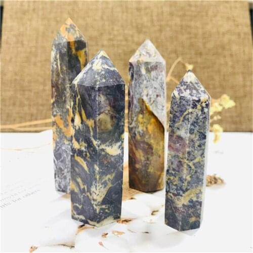 Natural gemstone tiger jade crystal wand point towers healing stone for home decoration