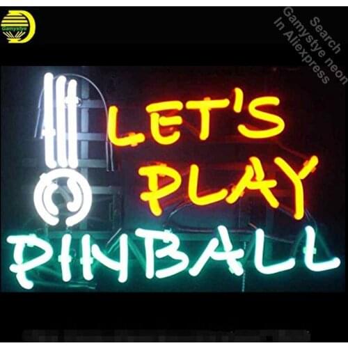 Neon Sign for Lets Play Pinball Neon Tube Sign Commercial Light handcraft Publicidad Lamps Store Displays neon light sign