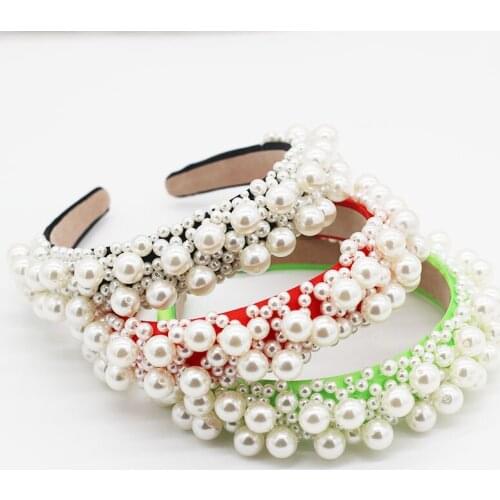 New Fashion versatile headband size pearl catwalk headdress temperament personality Hair Accessories wild hair Accessory Simple