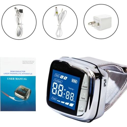 New 650nm Laser Therapy Watch Physiotherapy Wrist Diode LLLT for Diabetes Hypertension Treatment Diabetic Watch With Box