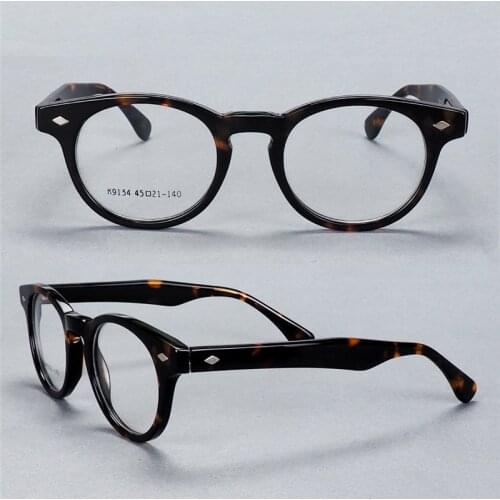 Rivets Acetate Round Glasses Frame Vintage Women Full Rim Optical Eyewear Brand Designer Clear Lens Retro Myopia Eyeglasses Men