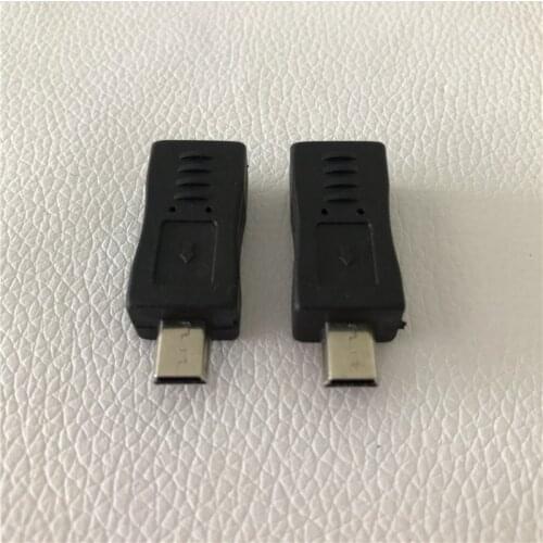 Mini USB Male to Micro USB Female Data Charger Adapter Convertor Jack Plug Black
