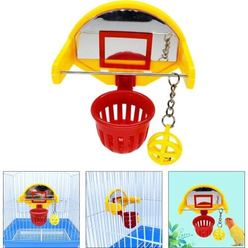 Bird Basketball Stacking Foraging Toy, Bird Cage Education Play Activity Foot Toys for Parakeet, Conure, Macaw, Chicken