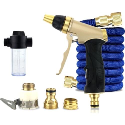 Garden Water Hose 75ft 100ft with Zinc Alloy Spray Nozzle Quick Connecter Pipe Spray Gun Flexible Expandable Portable Magic Hose
