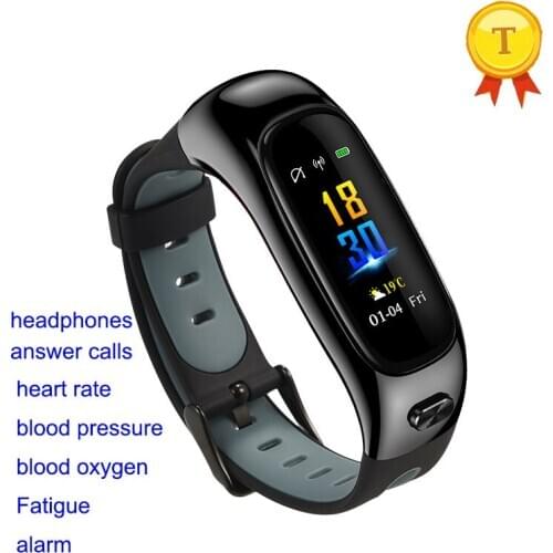 Swimming answer call phone smart band earphone two in one smart bracelet Bluetooth call watch smart wristband sports waterproof
