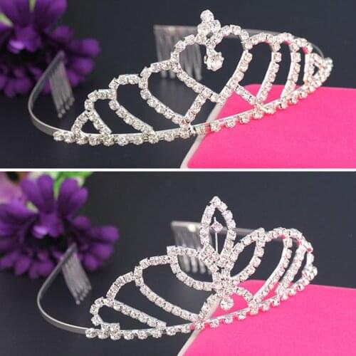Bridal Princess Wedding Hair Accessories Crystal Rhinestone Tiaras and Crowns Hairband Bride Girl Kids Hair Jewelry Whloesale