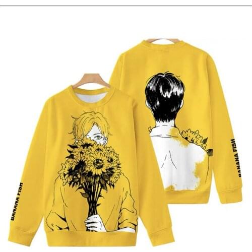Hot Anime Banana Fish Print Hoodie Men Women Fashion Hoodies Streetwear Pullovers Harajuku Sweatshirts Unisex Kpop Girls Clothes