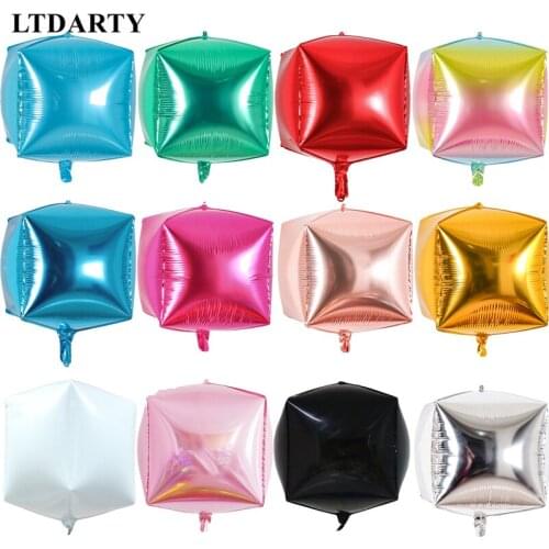 1pcs/22inch three-dimensional six-sided aluminum film balloon birthday party gift box wedding decoration holiday celebration