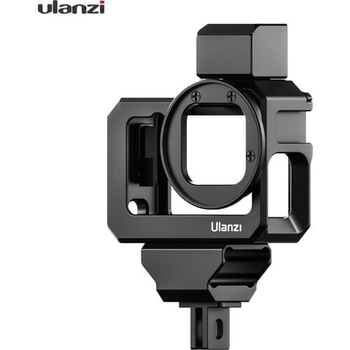 Ulanzi G9-5 Action Camera Video Cage Metal Vlog Case Protect Housing w Dual Cold Shoe Mount 52mm Filter Adapter for GoPro Hero 9