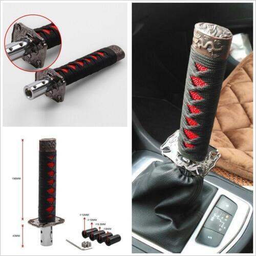 Universal Manual Operation Car Gear Shift Knob Shifter Lever metal Samurai sword style lever Gear Shift Knob with 3 Adapters