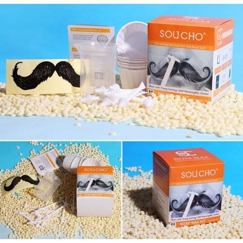 Nose Depilatory Wax Solid Hard Nose Lip Hair Removal Wax Significant Effective Depilatory Kit Bean Hair Paper Cup Wax Removal