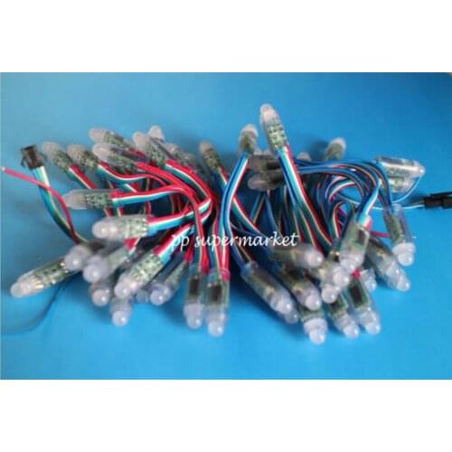 100PCS 12mm WS2811 IC Full Color Pixel LED Module Light DC 5V input IP68 waterproof RGB color Digital LED Pixel Light