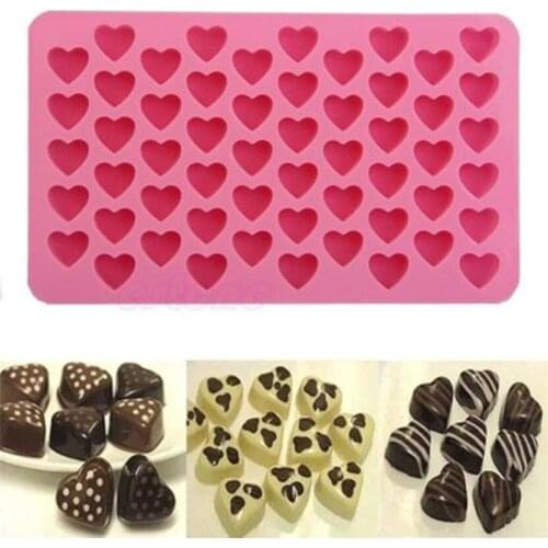 Heart Cake Jelly Cookies Soap Mold Chocolate Baking Mould Tray Wax Ice Cube Silicone Cake Tool 55 Cavity Kitchen Accessories