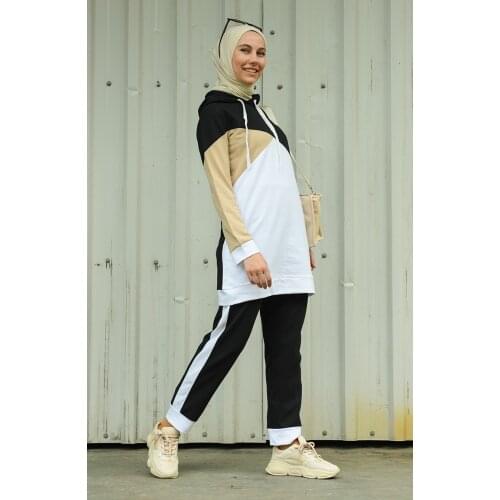 Hijab Women 'S Tracksuit Set Muslim Fashion Clothes Bottom And Top Tracksuits Long Sleeve 4 Seasons Sports hooded