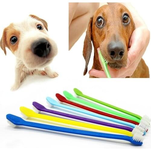 1pcs Random Color Pet Dog Cat Tooth Brush Teeth Care Home Dog Cleaning Supplies Accesorios Para Perros Dog Toothbrush Toy