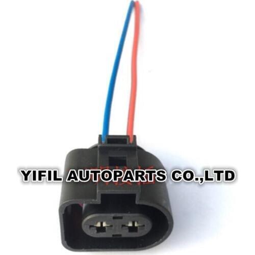 10pcs/lot 2 Pin/Way Waterproof Female Fuel Injection Connector Plug With Pigtail For VW Audi A6 Toyota Honda Hyundai 1J0973752