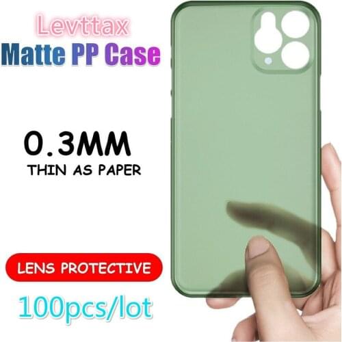 100Pcs 0.3mm Ultra Thin Frosted Soft PP For iphone 12 Case For iphone 11 Pro Max X XR XS Max 8 7 6S Plus Shockproof Clear Cover