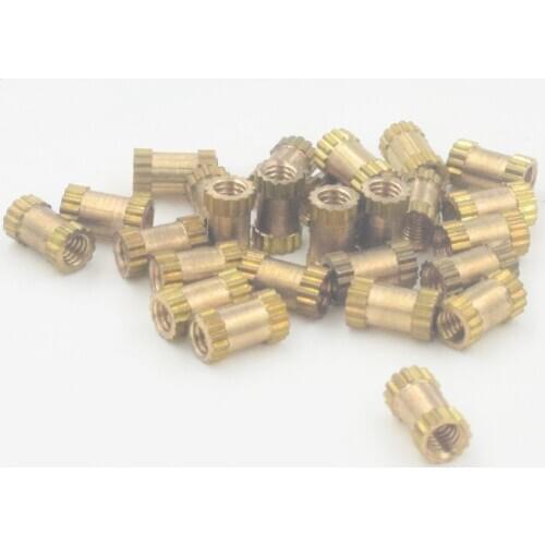100PCS OD=4.3 M3*3/4/5/6/8/10/12 brass insert nut / knurled nut / round nut for injection moulding