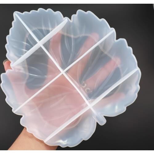 19CM Maple Leaf Hemp Leaf Ashtray Tray Dish Mirror Silicone Mold for DIY Crystal Resin Tray Jewelry Storage Mould