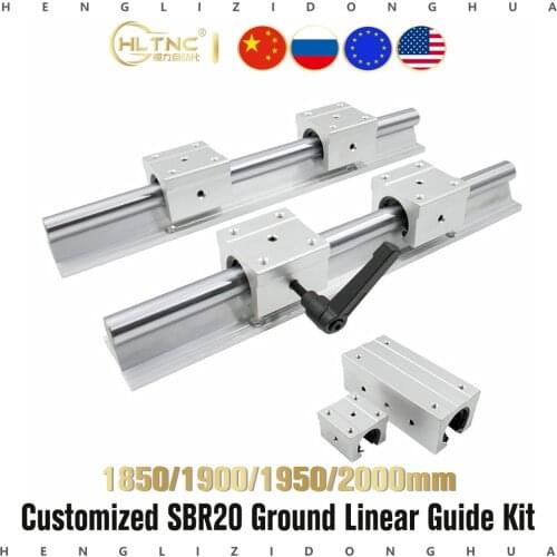 2PC SBR20 1850mm 1900mm 1950mm 2000mm round linear guide rail with linear block SBR20UU 4PCS for cnc part