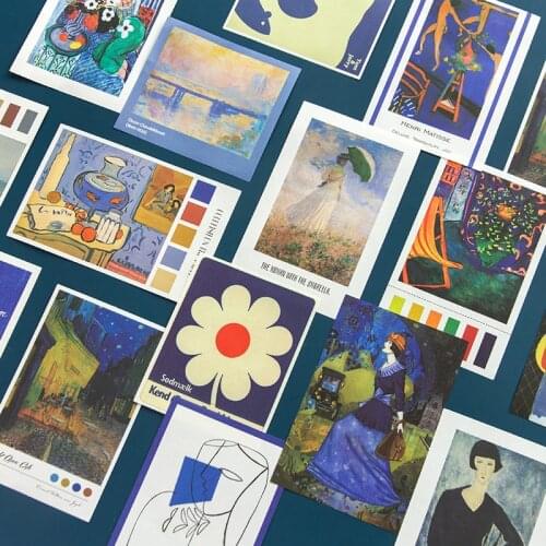 30 Sheets Creative Oil Painting Material Background Planner Scarpbooking Bullet Journal Diary Collage Craft Paper + Sticker