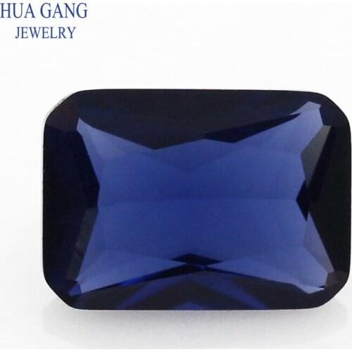34#Blue Nano Stone Octangle Shape Synthetic Gems For Jewelry Making Size 3x4~10x14mm Free Shipping