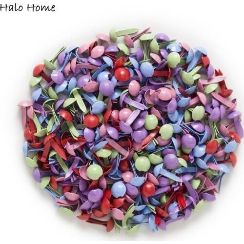 500 Pcs Mixed Pastel Round Brads Scrapbooking Embellishment Card Making DIY Handmade Decor 9x5mm(3/8"x1/4")