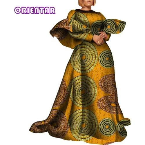 African Dresses for Women 2021 Spring Autumn Traditional African Clothing Women Long Maxi Dress Plus Size 4XL 5XL 6XL WY8947