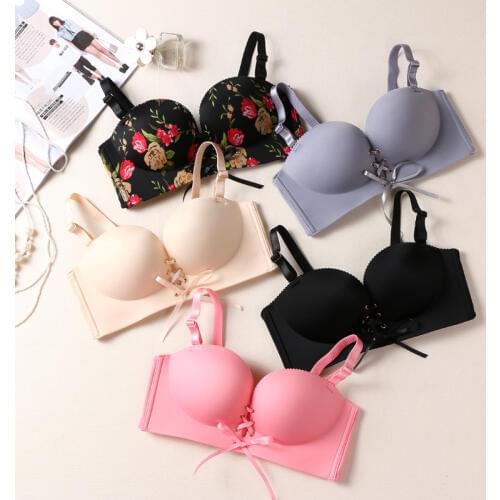 Pull B Women bra Big Size push up Sexy Bra gather breast Seamless Bra Gather Adjustable Underwear Size 32-38 B Super Push Up Bra