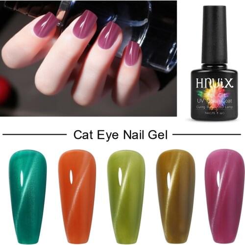 HNUIX 7.5ml Nail Polish Magnet Cat Eye Set Soak Off Semi Vernis Permanant Holographic Glitter Gel Lacuqer UV LED Varnish