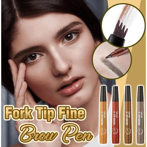 Four heads Eyebrow Pencil Natural Waterproof Long Lasting Brown Eyebrow Makeup Pen Four Colors Suitable For Different Skin Tones