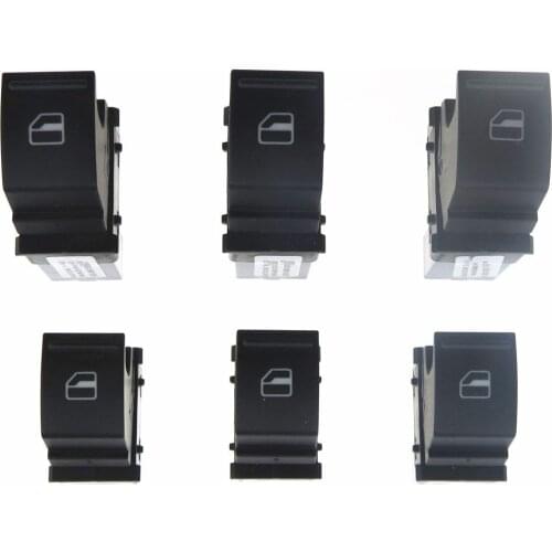 Qty 6 Side Window Switch Control Button For VW Jetta Golf MK5 Plus Passat Sharan Seat Leon Polo 1KD959855 7L6959855B 1F0959855