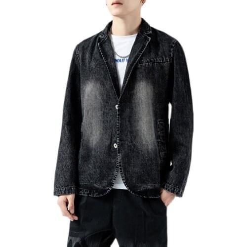 2021 Fashion New Arrival Mens Denim Jacket Men Spring High Quality Cowboy Jackets Male Cotton Long Sleeve Suit Denim Coat