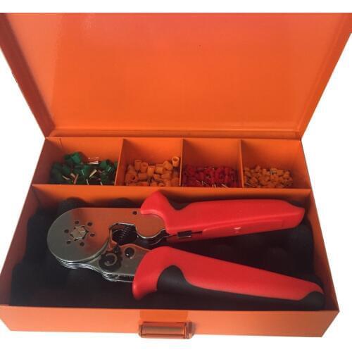 LSC8-6-6TH self-adjusting crimping tool set with 0.25-6mm2 hexagonal pressure line mode crimping tool terminals metal tool box
