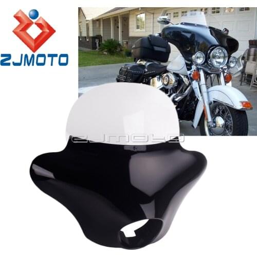 Outer Batwing Fairing Head Lamp Front Mask Cowl for Harley Dyna Softail Fat Bob Street Gilde Low Rider w/Windshield Wind Screen