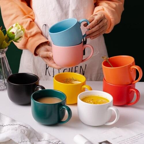 New Colorful Restaurant Ceramic Coffee Cup Breakfast Milk Cup Tea Cup Home Dining Table Cute Water Mug Cup Accessorie Decor Gift