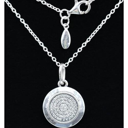 SS925 Sterling Silver Necklace Signature Pendant Necklace For Women Wedding Gift fit Lady Fine Jewelry